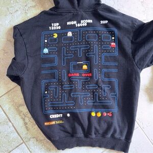 Pac-Man Black Graphic Hoodie - Arcade Design